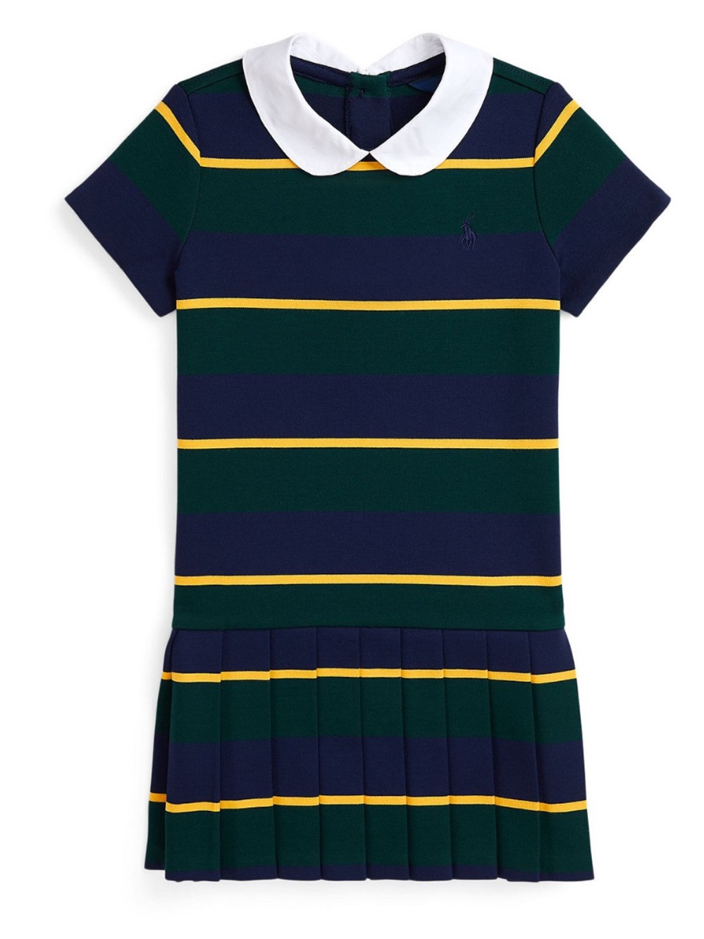 Polo by Ralph Lauren Striped Peter Pan Collar, Pleated Dress